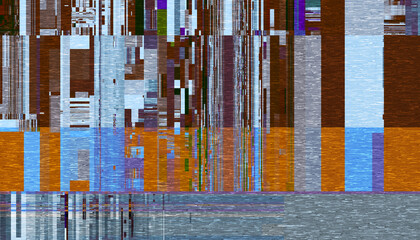 Abstract creative glitch overlay texture. Geometric pixel pattern of a digital glitch on...
