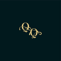 bold concept design elegant and curvy style monogram QQ wedding logo initial letter