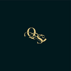 bold concept design elegant and curvy style monogram QS wedding logo initial letter