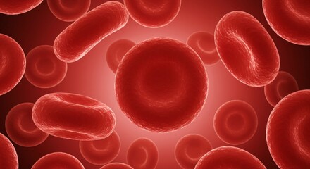Close up view of red blood cells flowing through a vein or artery. Medical science concept. Health and disease illustration for biology.