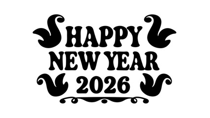 New year 2026 typography logo design