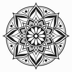 black and white mandala