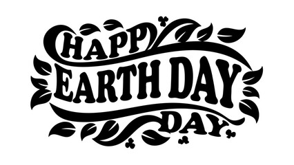 Happy Earth Day hand lettering vector illustration