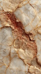 Natural stone texture with golden veins and earthy tones showcasing intricate details in a close-up view