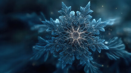 beautiful abstract background with Snowflake Pattern: A symmetrical pattern with six points, soft flo