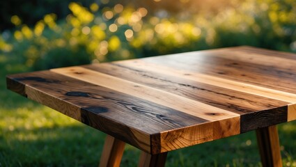 Fototapeta premium Unoccupied wooden table