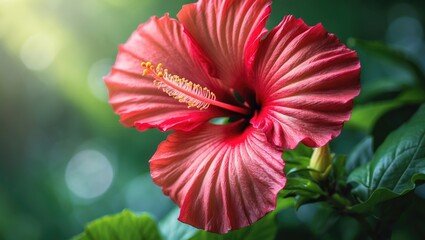 Etlingera elatior, flower known as torch ginger, ginger flower, red ginger lily, torchflower, torch lily, wild ginger. Located in La Fortuna, Volcano Arenal, Costa Rica.