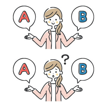 AとBの選択肢　ビジネスウーマン