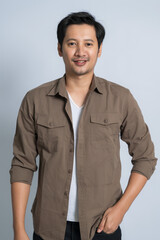 Portrait  handsome man  on white background