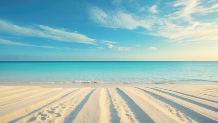 Obraz premium Empty sea and beach background featuring ample copy space.