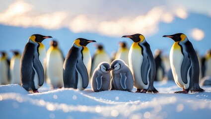 Fototapeta premium Emperor Penguin colony located at Hill.