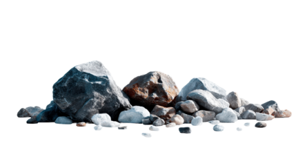 Variety of rocks and stones arranged in a natural pile