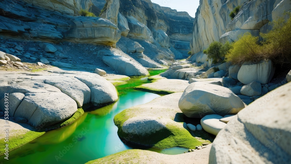 Poster discovering the distinctive rock formations and pristine waters of kalysan canyon on socotra island