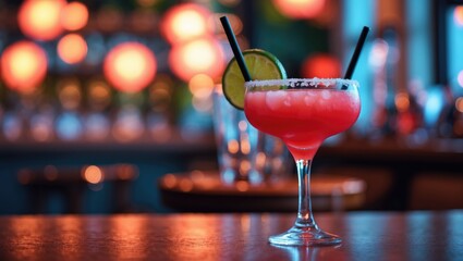 Sweet strawberry daiquiri drink