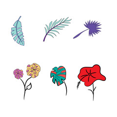 vector set of flowers