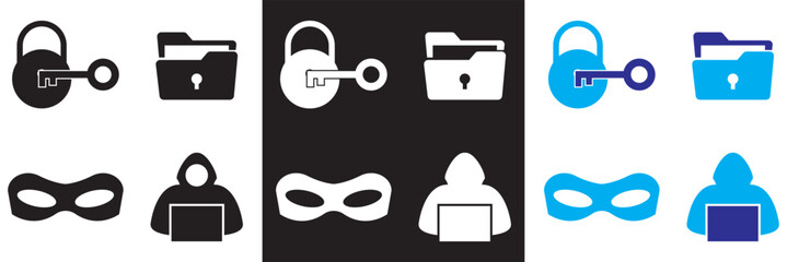 Hacker activity icon . Vector for websites, mobile interfaces, presentations, banner, visual branding etc. Vector illustration. isolated on white and black background. EPS 10