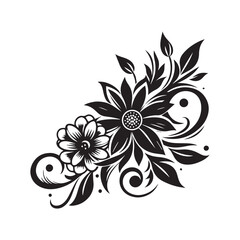 flower silhouette, editable vector image