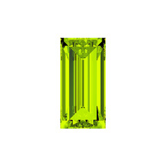 straight baguette cut peridot gemstone