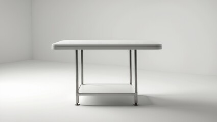 Foldable table isolated on white background, suitable as a banquet table for parties, functions, or any event.