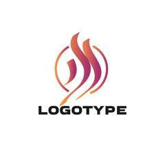 Original abstract logo with waves and lines in vector.