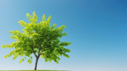 Obraz premium Embracing the serenity of a blue sky touched by the soft whispers of trees