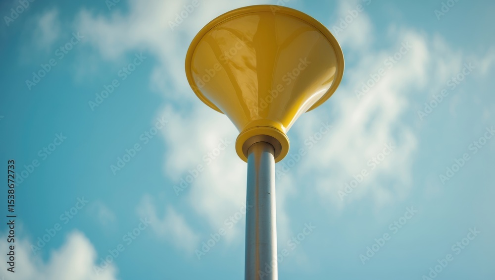 Aufkleber a brightly colored yellow object against a clear blue sky, artfully captured to emphasize its unique