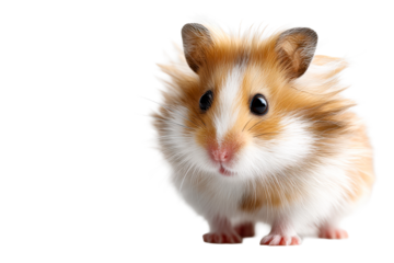 Cute hamster with fluffy fur exploring its surroundings indoors