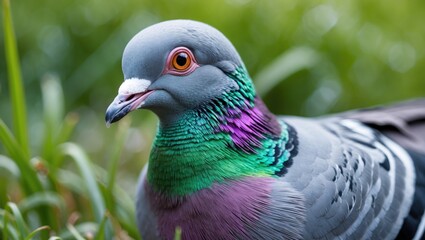 Fototapeta premium Humorous pigeon gazing directly at you