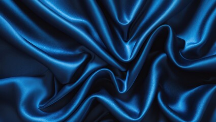 Obraz premium Dark blue fabric cloth texture for background and design artwork, featuring a beautiful crumpled pattern.