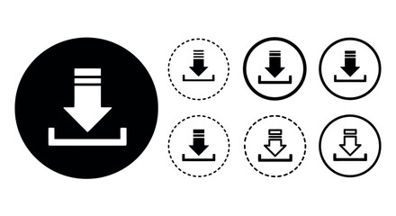 Download icon set collection for digital interfaces and user experience design vector illustration