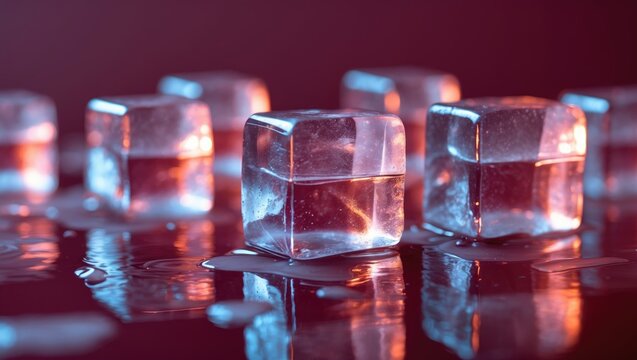 Ice cubes on a black background for avd.
