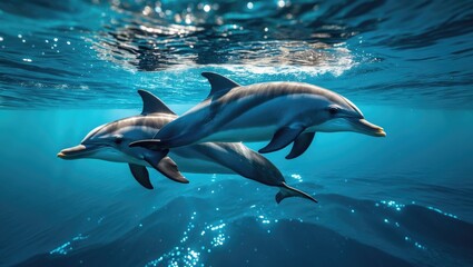 Dolphin Brothers swimming in water