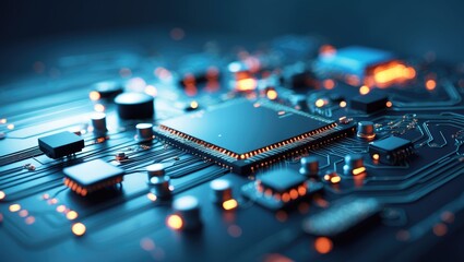 Digital circuit diagram as a technology background.