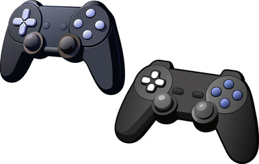Realistic black console game controller. 3d rendering isolated on white background © Cartoon Maker 2