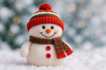 Detailed view of a winter-themed snow figure toy