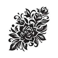 flower silhouette, editable vector image