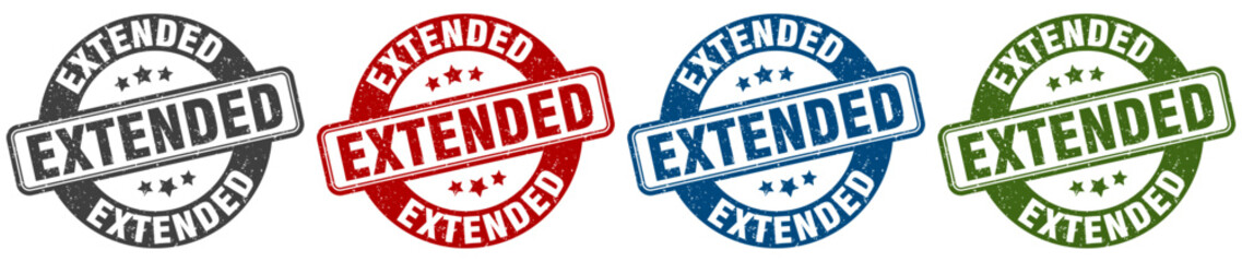 extended stamp. extended round stamp set isolated on white background