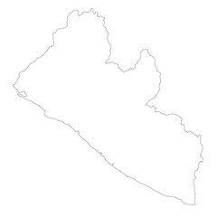 Liberia map. Map of Liberia in white color