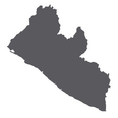 Liberia map. Map of Liberia in white color