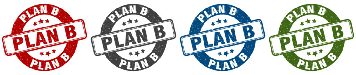 plan b stamp. plan b round stamp set isolated on white background © B-design