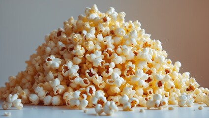 Butterfly Popcorn in Yellow Plastic Bag on White Background