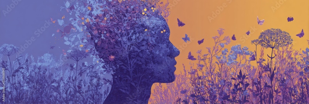 Poster Exploring How Gratitude Rewires the Brain Through Nature and Positive Emotions in a Calming Visual Experience