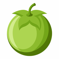 Illustration of a Fresh Green Tomato a Versatile Ingredient for Cooking and Culinary Creations Perfect for Representing Healthy Eating Gardening or Vegetarian and Vegan Recipes