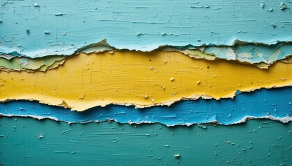 Obraz premium Torn paint layers in vibrant colors.