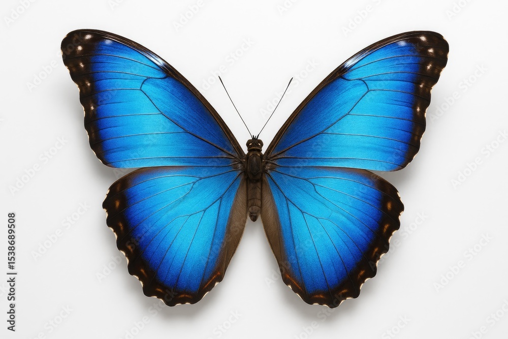 Poster white background with a colorful butterfly