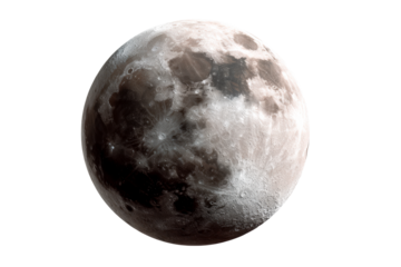 Detailed view of the moon showing craters and surface texture