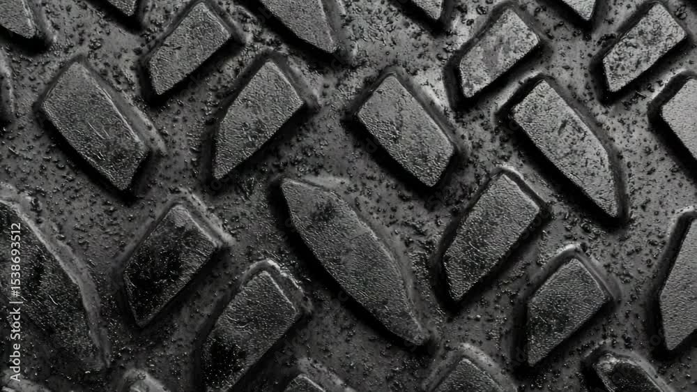 Poster a detailed view of tire tread pattern
