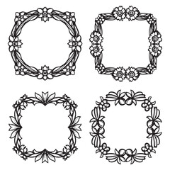 Chic Decorative Vector Floral Border Packs
