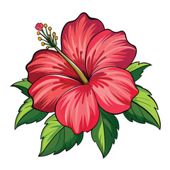 A hibiscus flower vector art illustration