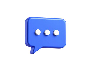 3d blue speech bubble chat icon isolated on a white background